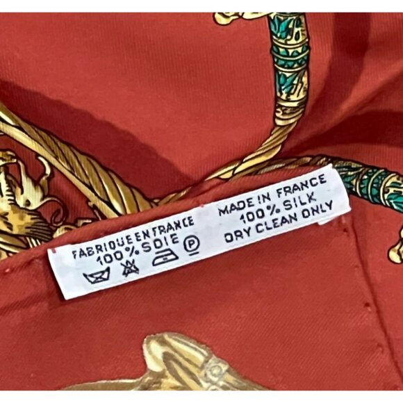 Authentic RARE! Hermes Les Cavaliers D'or Vintage 45cm Silk Scarf - Picture 7 of 7